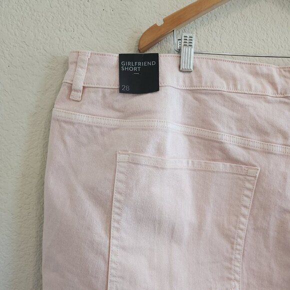 Lane Bryant Girlfriend Short Stretchy Zipper Fly Blush Pink Modest Shorts 28 NWT - Picture 6 of 12